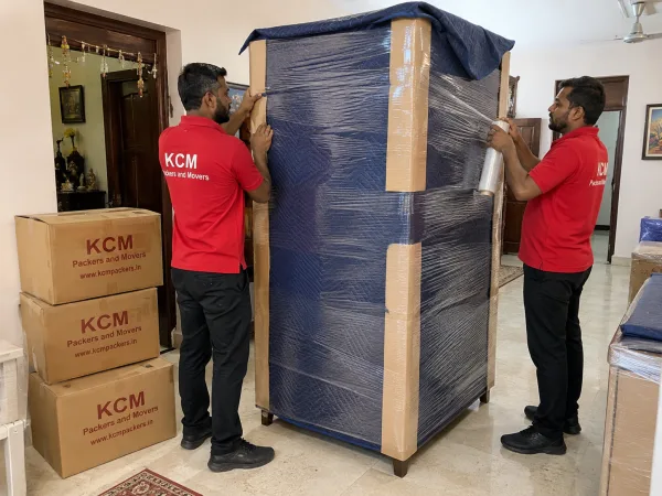 Furniture wrapping with protective materials