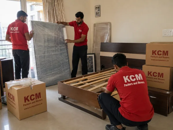 KCM team packing household items in apartment