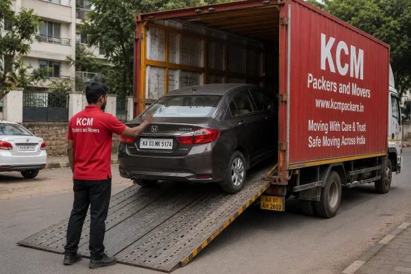 Car Loading - KCM Packers and Movers