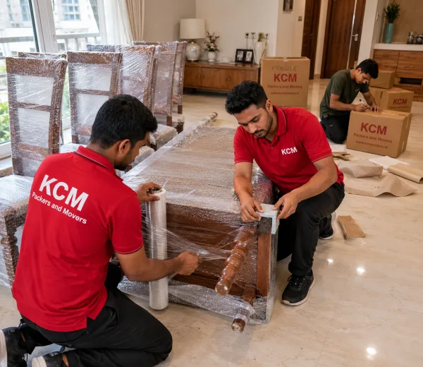 KCM crew handling a home move in Alpha II Greater Noida