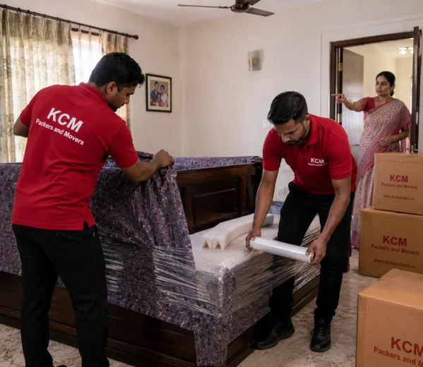 KCM crew handling a home move in Beta II Greater Noida