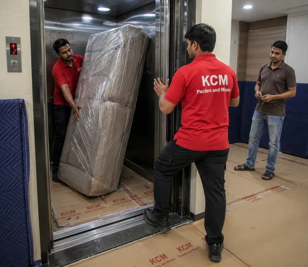 KCM crew handling a society and plotted home move in Gamma II Greater Noida