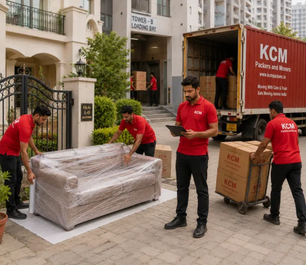 KCM crew handling a relocation in Greater Noida