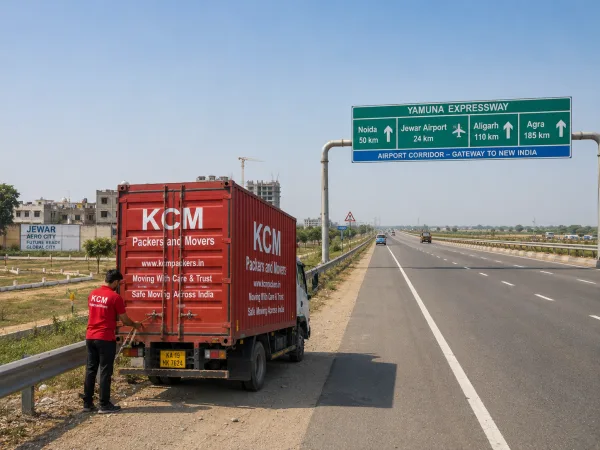 Packers and Movers in the Jewar Airport area Greater Noida along the Yamuna Expressway