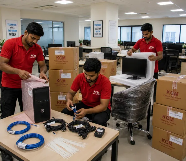 KCM crew handling a student, home and office move in Knowledge Park IV Greater Noida