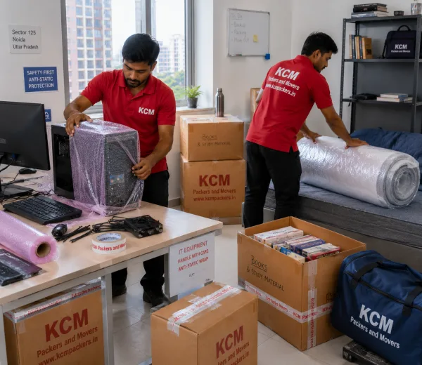 KCM crew handling an office, IT and student move in Sector 125 Noida