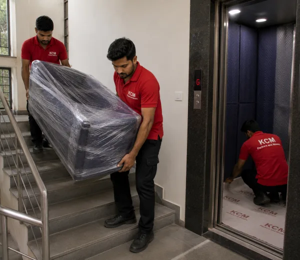 Sector 45 Noida — Local Expertise KCM crew handling a home move in Sector 45 Noida