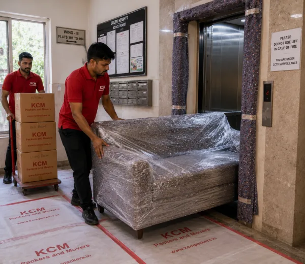 KCM crew handling a society and plotted home move in Zeta I Greater Noida